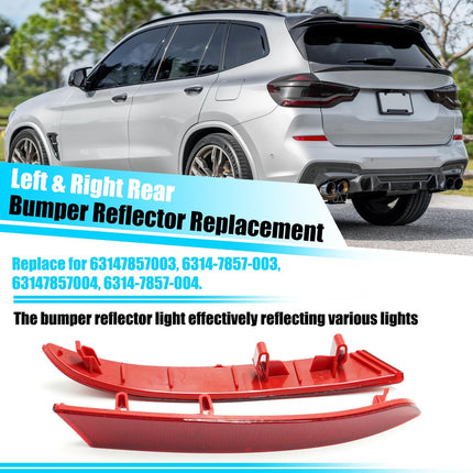 For BMW Rear Bumper Reflector for X3 G01 M Sport 2018-2021, Left & Right Rear Bumper Red Marker Lights Lens Trim,Tail Reflector Light Replacement for BMW 63147857003 63147857004| Jaronx