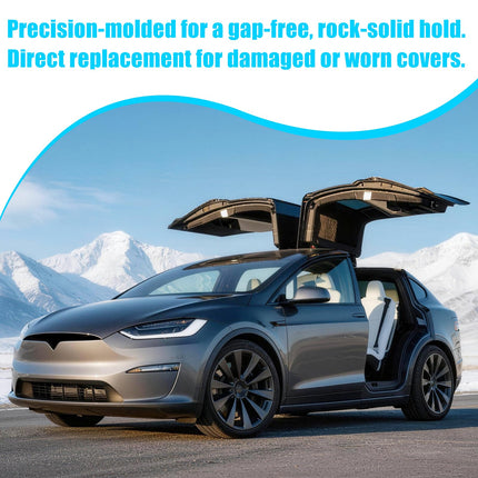 For Tesla Model X Mirror Cover Replacement 2016-2025, Left Driver Side Clip-on Rear View Mirror Cover Cap for Tesla Model X Accessories 1054430-00-D (Midnight Silver)| Jaronx