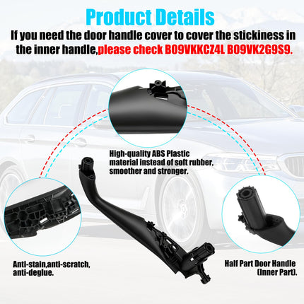 For BMW 5 Series G30/G31/F90 Front Right Door Pull Handle Black 2017-2022,Replacement 51417438524| Jaronx