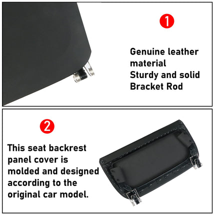 For BMW Seat Back Pocket Cover for 5 Series F10 F11/7 Series F01 F02/X5 F15 /X6 F16, Genuine Leather Backseat Pocket Replacement, Driver/Passsenger Side Seat Back Cover-Black| Jaronx