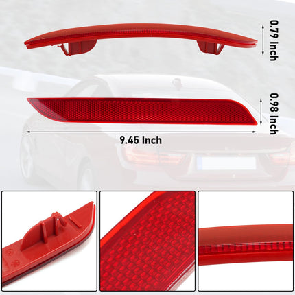 BMW Rear Bumper Reflector for 3' F30 2013-2015, 4' F32/F33/F36 2014-2016, Left & Right Rear Bumper Red Marker Lights Lens Trim, Tail Reflector Light Replacement for BMW| Jaronx