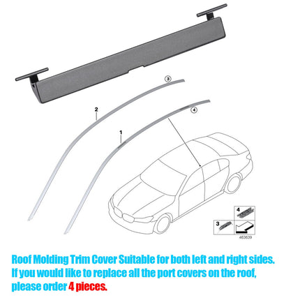 For BMW Roof Rack Port Cover for 5 Series G30/G31,6' GT G32,7' G12, Roof Rack Molding Port Cap for BMW 530 540 640 740, 51137443691 51137443692(Sophisto Gray) | Jaronx