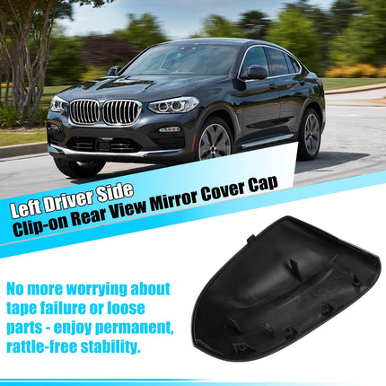 For BMW Mirror Cover Replacement X3 G01/X4 G02/X5 G05/X6 G06/X7 G07 | Left Driver Side Clip-on Rear View Mirror Cover Cap for BMW Accessories 51168496623 (Glossy Black)| Jaronx