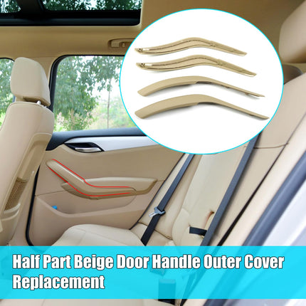 For BMW X1 Door Handle Cover Replacement for X1 E84 2008-2015, 4PCS Driver & Passenger Side Interior Door Grab Handle Trim Cover (Beige)| Jaronx