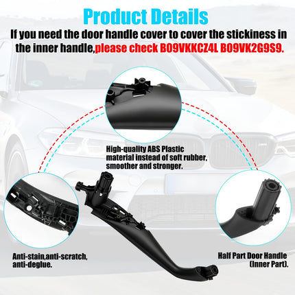 For BMW 5 Series G30/G31/F90 Front Left Door Pull Handle Black 2017-2022 | Jaronx