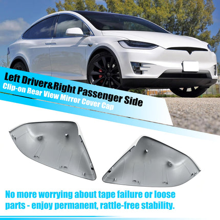 For Tesla Model X Mirror Cover Replacement 2016-2025, Left Driver&amp;Right Passenger Clip-on Side View Mirror Cover Cap for Tesla Model X Accessories 1054430-11-D 1054431-11-D(White)| Jaronx