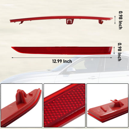 BMW Rear Bumper Reflector for 3 Series F30/F31 M Sport 2013-2018, Left & Right Red Marker Lights Lens Trim | Jaronx