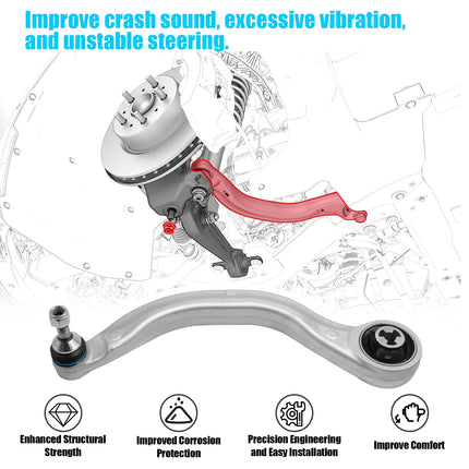 For Tesla Front Lower Control Arm Model 3 2018-2023 Model Y 2020-2023, Left Driver & Right Passenger Side Suspension Control Arm with Ball Joint for Tesla 104435400A 104435600C| Jaronx
