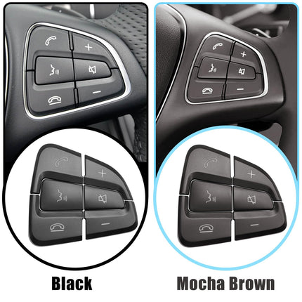 For Mercedes Benz Steering Wheel Buttons Replacement C Class W205 2016-2018/GLC X253 2016-2019, Steering Wheel Control Button Cover for Mercedes Benz (Moka Brown)| Jaronx