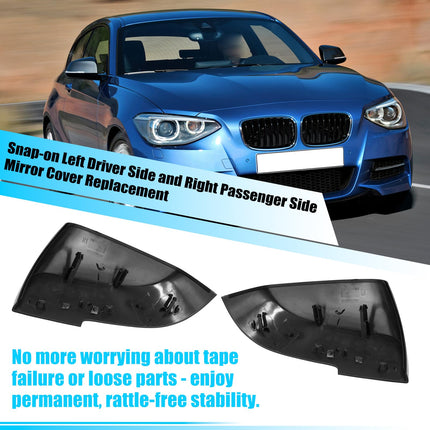 For BMW Mirror Cover Replacement for 1' F20 F21 2012-2017, 2'F22 2014-2020, 3' F31 F30 2013-2018, 4'F32 2014-2019, X1 E84 2009-2015, Left & Right Black Side Mirror Cover 51167292745| Jaronx