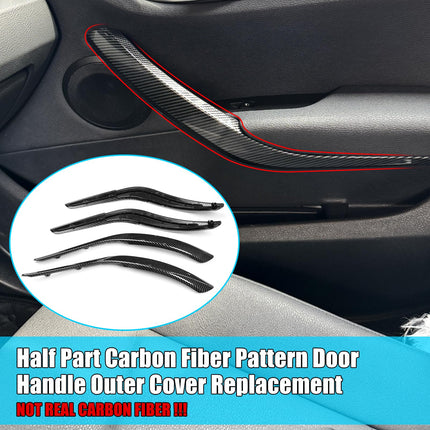 For BMW X1 Door Handle Cover Replacement for X1 E84 2008-2015, 4PCS Driver & Passenger Side Interior Door Grab Handle Trim Cover (Carbon Fiber Pattern)| Jaronx