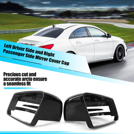 Mercedes Benz Mirror Cover Replacement, C-Class W204/E-Class W212/S W221/GLK X204/GLA X156, Left/Right Side View Mirror Cap, Black | Jaronx
