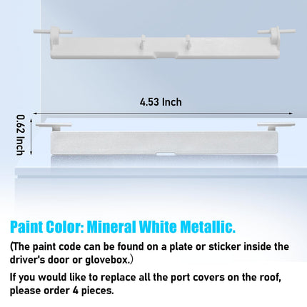 For BMW Roof Rack Port Cover for 5 Series G30/G31, 6'G32,7'G12(Mineral White Metallic), Painted Roof Rail Molding Trim Port Cap for BMW 530 540 640 740, Replace 51137443691| Jaronx