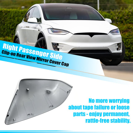 For Tesla Model X Mirror Cover Replacement 2016-2025, Right Passenger Side Clip-on Rear View Mirror Cover Cap for Tesla Model X Accessories 1054431-11-D (White) | Jaronx