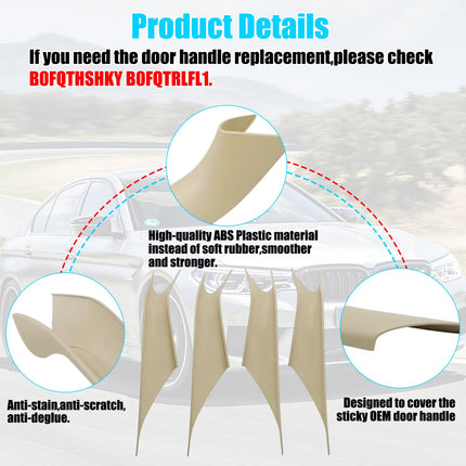 For BMW 5 Series G30 G31 Door Handle Covers 2017-2022 4PCS Beige,Interior Door Pull Handle Covers Compatible with BMW G30/G31/F90 M5 518d,520d,520i,525d,530d,530e,530i,540dX,540i,M550dX| Jaronx