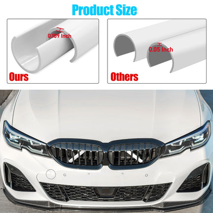 For BMW V Brace Cover for 3 Series G20 Sedan /G21 Touring 2019-2024 330i 330e M340i,Grille Insert Trims V Bar Brace Wrap Covers Compatible with BMW Front Grill Insert Stripes(White)| Jaronx