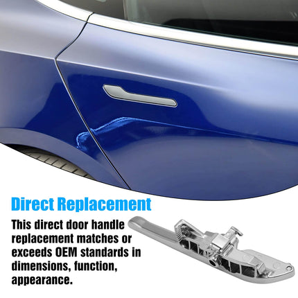 For Tesla Door Handle Replacement for Model 3 2017-2021, Right Front Passenger Side/Right Rear Chrome Exterior Door Handle Replacement for Tesla Model 3 1081832-00-H| Jaronx