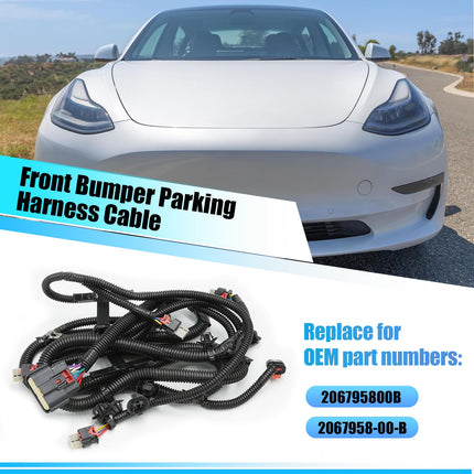 For Tesla Model 3 Front Bumper Parking Wiring Harness 2021-2022 | Front Bumper Park Sensor Wiring Harness Replacement for Tesla Model 3, Replace for 2067958-00-B 206795800B| Jaronx