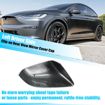 For Tesla Model X Mirror Cover Replacement 2016-2025, Left Driver Side Clip-on Rear View Mirror Cover Cap for Tesla Model X Accessories 1054430-00-D (Midnight Silver)| Jaronx