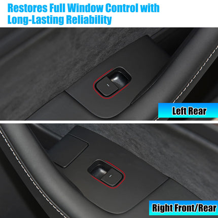 For Tesla Window Switch Model 3 2021-2024/ Model Y 2020-2024, Front Right Passenger Side/Rear Door Power Window Control Switch Replace for 1081038-02-F, 1081038-02-E (Matte Black)| Jaronx