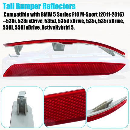 BMW 5-Series F10 M-Sport Rear Reflector Pair 2011-2016 | 63147842955 56 | Jaronx