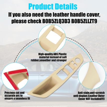 BMW 5 Series F10/F11 Door Handle Covers | 7PCS Beige Kit  | Jaronx