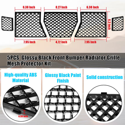 For BMW M2 G87 Front Bumper Grille Guard 2023-2025 | 5PC Glossy Black Mesh Kit | Jaronx