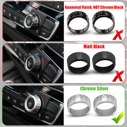 Chrome BMW AC Knob Ring Covers 1-4 X1 X2 | Jaronx