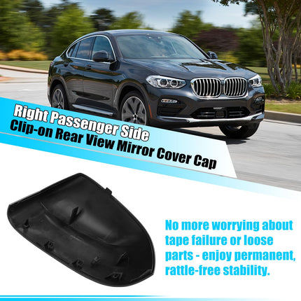 For BMW Mirror Cover Replacement X3 G01/X4 G02/X5 G05/X6 G06/X7 G07 | Right Passenger Side Clip-on Rear View Mirror Cover Cap for BMW Accessories 51168496624 (Glossy Black)| Jaronx
