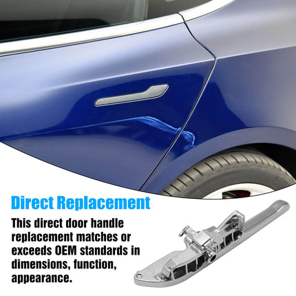 For Tesla Door Handle Replacement for Model 3 2017-2021, Left Front Driver Side/Left Rear Chrome Exterior Door Handle Replacement for Tesla Model 3 1081831-00-H| Jaronx