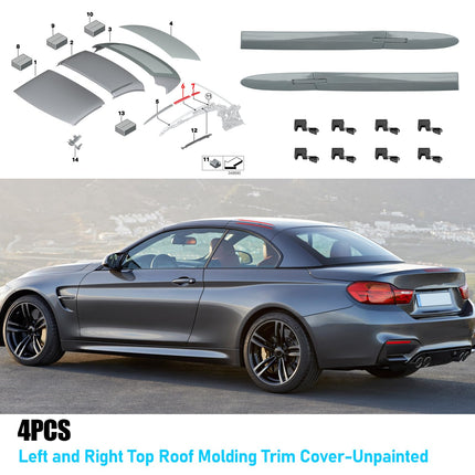 BMW Convertible Roof Hinge Cover for 3 Series E93 (2006 - 2011) & 4 Series F33/M4 F83 (2014 - 2019), 4PCS Left/Right Top Roof Molding Trim | Jaronx