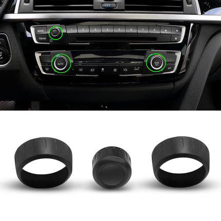 Matte-Black BMW AC Knob Rings & Volume Button Cover | Jaronx