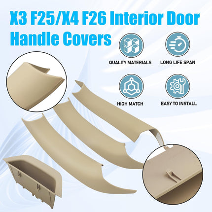 Beige Door Handle Covers for BMW X3 F25 (10-16) & X4 F26 (14-17) – 4Pcs Set | Jaronx