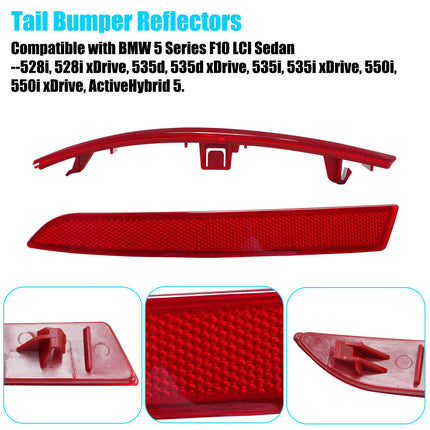 BMW 5-Series F10 LCI Rear Reflector Pair 2014-2016 | 63147318555 56 | Jaronx