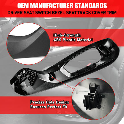 For BMW Seat Track Outer Panel Cover 5‘F10/F11, 7'F01,X5 F15,X6 F16,52107318975 Left Front Driver Seat Outer Side Track Cover Trim Panel Shield Replacement for BMW 520i 528i 535d 535i 550i 740i| Jaronx
