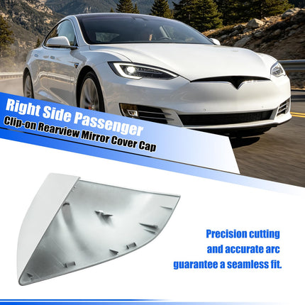 For Tesla Model S Mirror Cover Replacement 2014-2025,Right Passenger Side Clip-on Rear View Mirror Cover Cap for Tesla Model S Accessories 1010104-00-A (White,NOT FIT MODEL X)| Jaronx