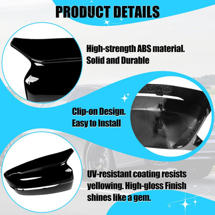 For Glossy Black BMW Mirror Caps – G20/G22/G30/G11/G14 Clip-On Horn Cover 2Pcs| Jaronx