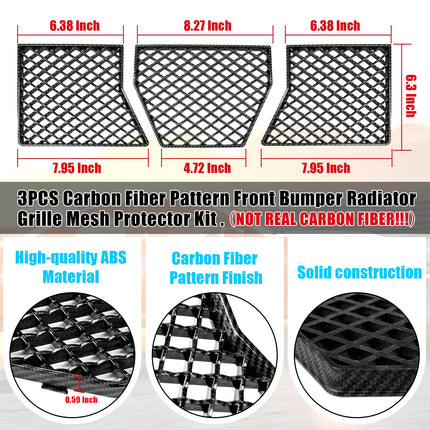For BMW M2 Front Bumper Lower Grille Mesh Guard 2023 2024 2025, 3 PCS Center Lower Bumper Mesh Grill Guards Replacement Compatible with BMW G87 M2 Accessories (Carbon Fiber Pattern) | Jaronx