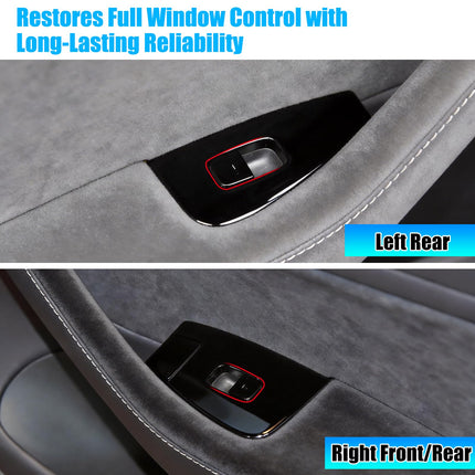 For Tesla Model 3 Window Switch 2017-2020, Front Right Passenger Side/Rear Door Power Window Control Switch Replace for 1081038-01-F, 1081038-01-E (Glossy Black)| Jaronx