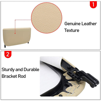 For BMW Seat Back Pocket Cover, Genuine Leather Back Seat Pocket Panel Covers Backrest Replacement Compatible with BMW 5 Series F10 F11 F07, 7 Series F01 F02 (Beige)| Jaronx