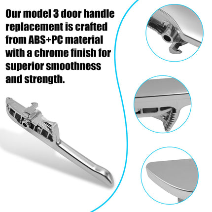 For Tesla Door Handle Replacement for Model 3 2017-2021, Left Front Driver Side/Left Rear Chrome Exterior Door Handle Replacement for Tesla Model 3 1081831-00-H| Jaronx