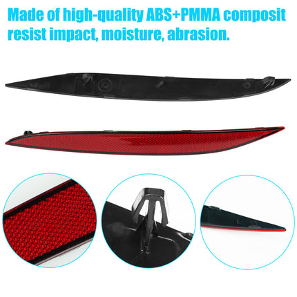 Tesla Model X Rear Bumper Reflector 2016-2023, Left & Right Rear Bumper Tail Reflector, Red Marker Lights Lens Trim for Tesla Model X Accessories 1034343-00-C, 1034342-00-C| Jaronx