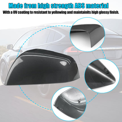 For Tesla Model X Mirror Cover Replacement 2016-2025, Left Driver Side Clip-on Rear View Mirror Cover Cap for Tesla Model X Accessories 1054430-00-D (Midnight Silver)| Jaronx
