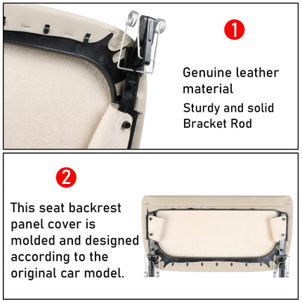 For BMW Seat Back Pocket Cover, Genuine Leather Backrest Back Seat Pocket Panel Cover Replacement Compatible with BMW 5 Series F10 F11 F07, 7 Series F01 F02(Off-White)| Jaronx