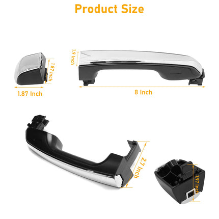 Toyota 4Runner Door Handle Replacement 2010-2020,4PCS Black Bezel & Chrome| Jaronx