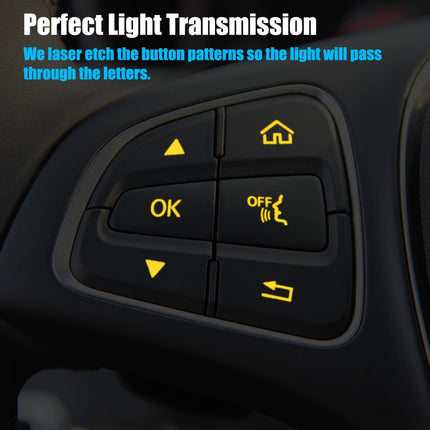 For Mercedes Benz Steering Wheel Buttons Replacement C Class W205 2016-2018/GLC X253 2016-2019, Steering Wheel Control Button Cover for Mercedes Benz (Moka Brown)| Jaronx