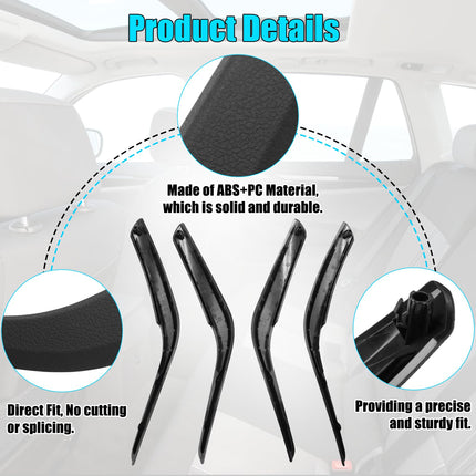 For BMW X1 Door Handle Cover Replacement for X1 E84 2008-2015, 4PCS Driver & Passenger Side Interior Door Grab Handle Trim Cover (Black)| Jaronx
