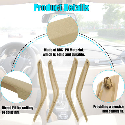 For BMW X1 Door Handle Cover Replacement for X1 E84 2008-2015, 4PCS Driver & Passenger Side Interior Door Grab Handle Trim Cover (Beige)| Jaronx