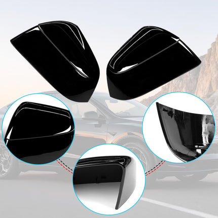 For Tesla Model Y Juniper Mirror Cover Replacement 2020-2026, Left Driver Right Passenger Side Clip-on Rear View Mirror Cover Cap for Tesla Model Y Juniper Accessories (Solid Black)| Jaronx