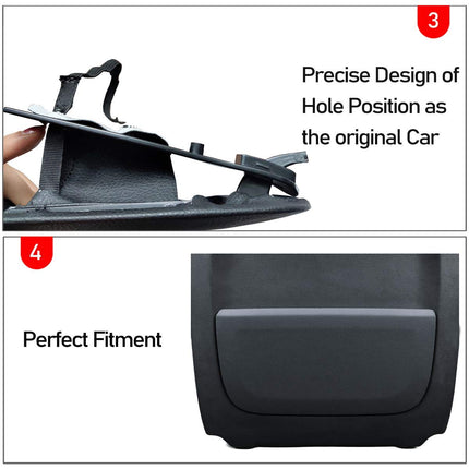 For BMW Seat Back Pocket Cover, Genuine Leather Back Seat Pocket Panel Covers Backrest Replacement Compatible with BMW 5 Series F10 F11 F07, 7 Series F01 F02 (Black)| Jaronx